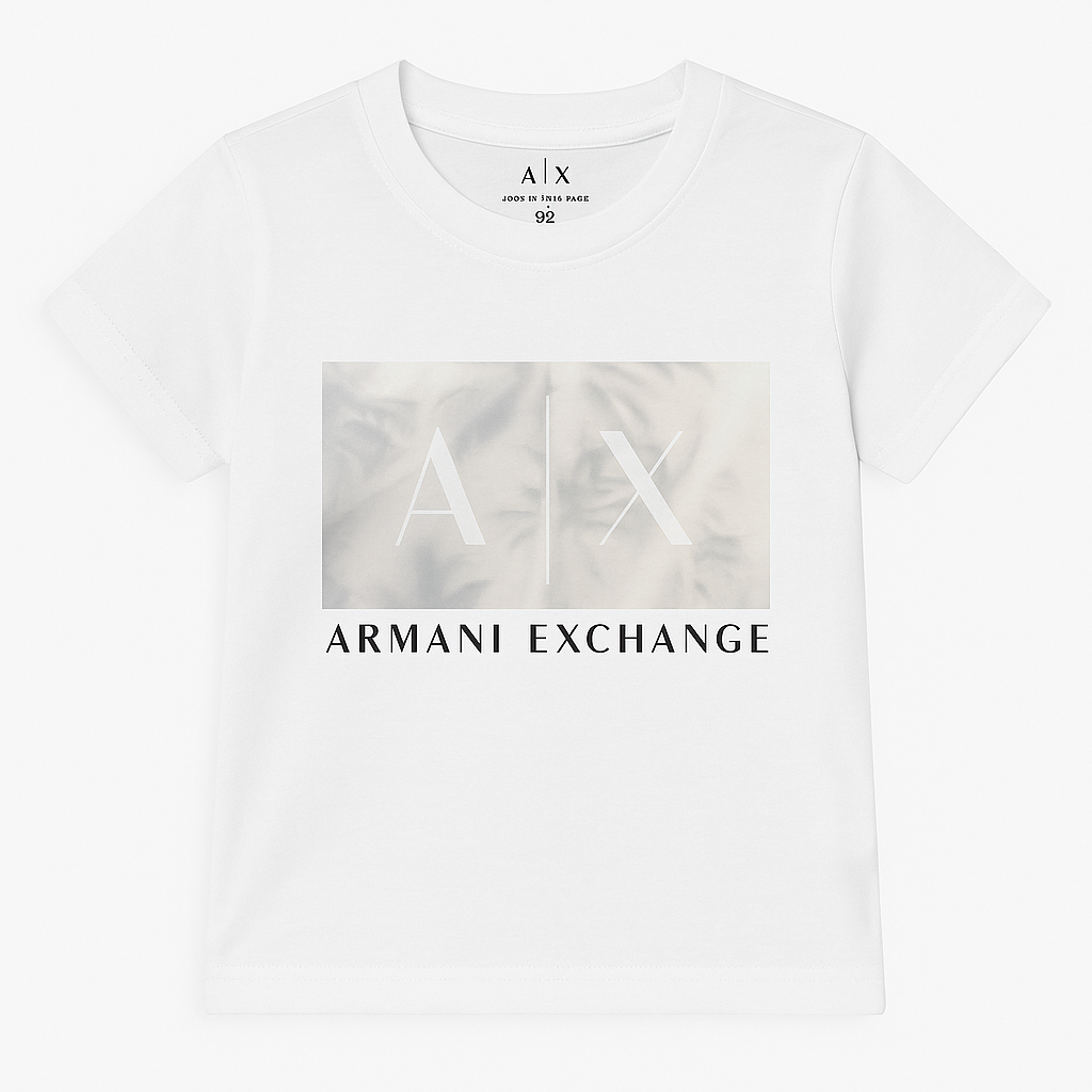 Tricou Copii Armani Exchange A|X cu Print Lucios Frontal