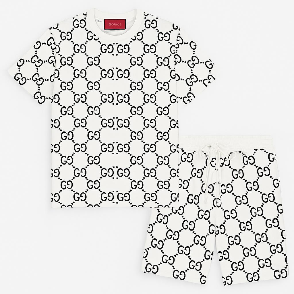 Set Gucci Tricou și Pantaloni Scurți cu Monogramă GG Clasică