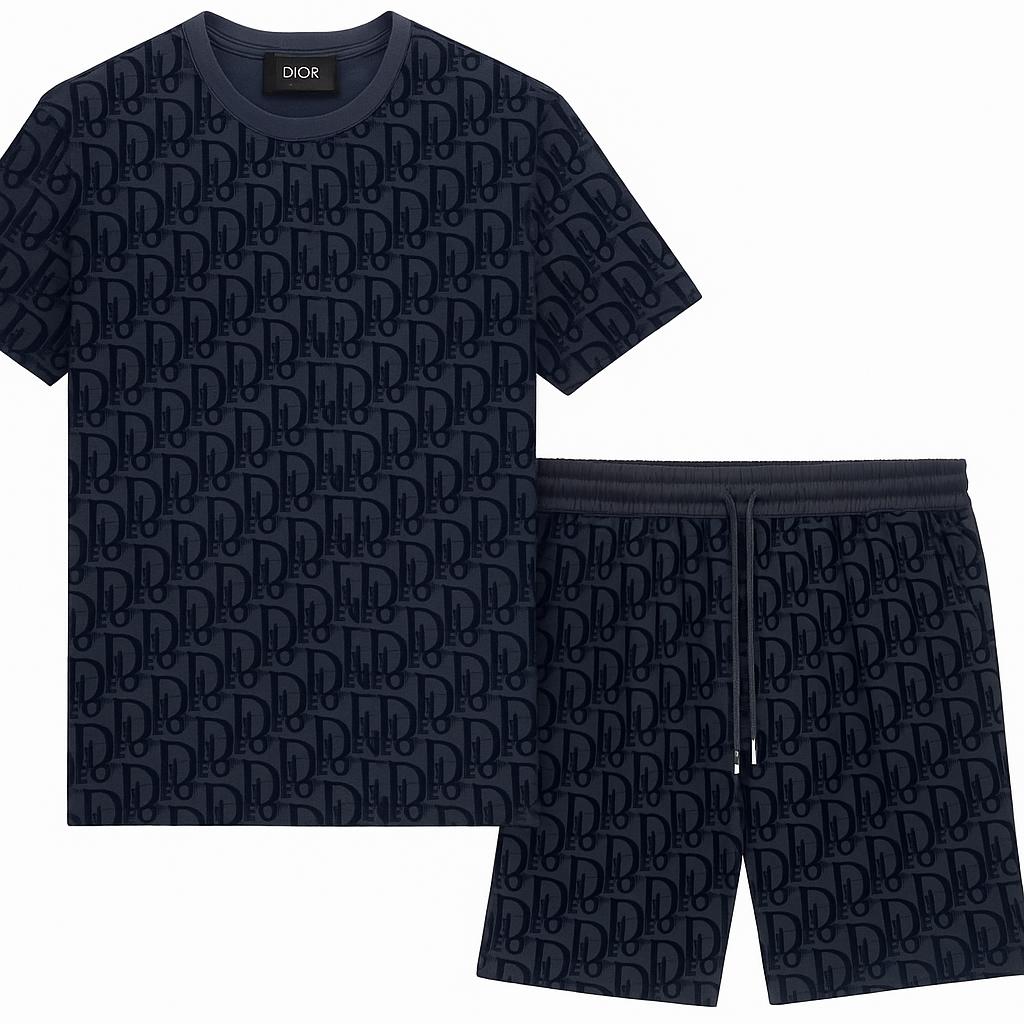 Set Tricou și Pantaloni Scurți Dior cu Monogramă All Over