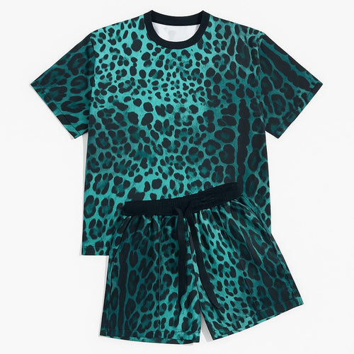 Compleu Leopard – Tricou Oversized & Pantaloni Scurți Satin